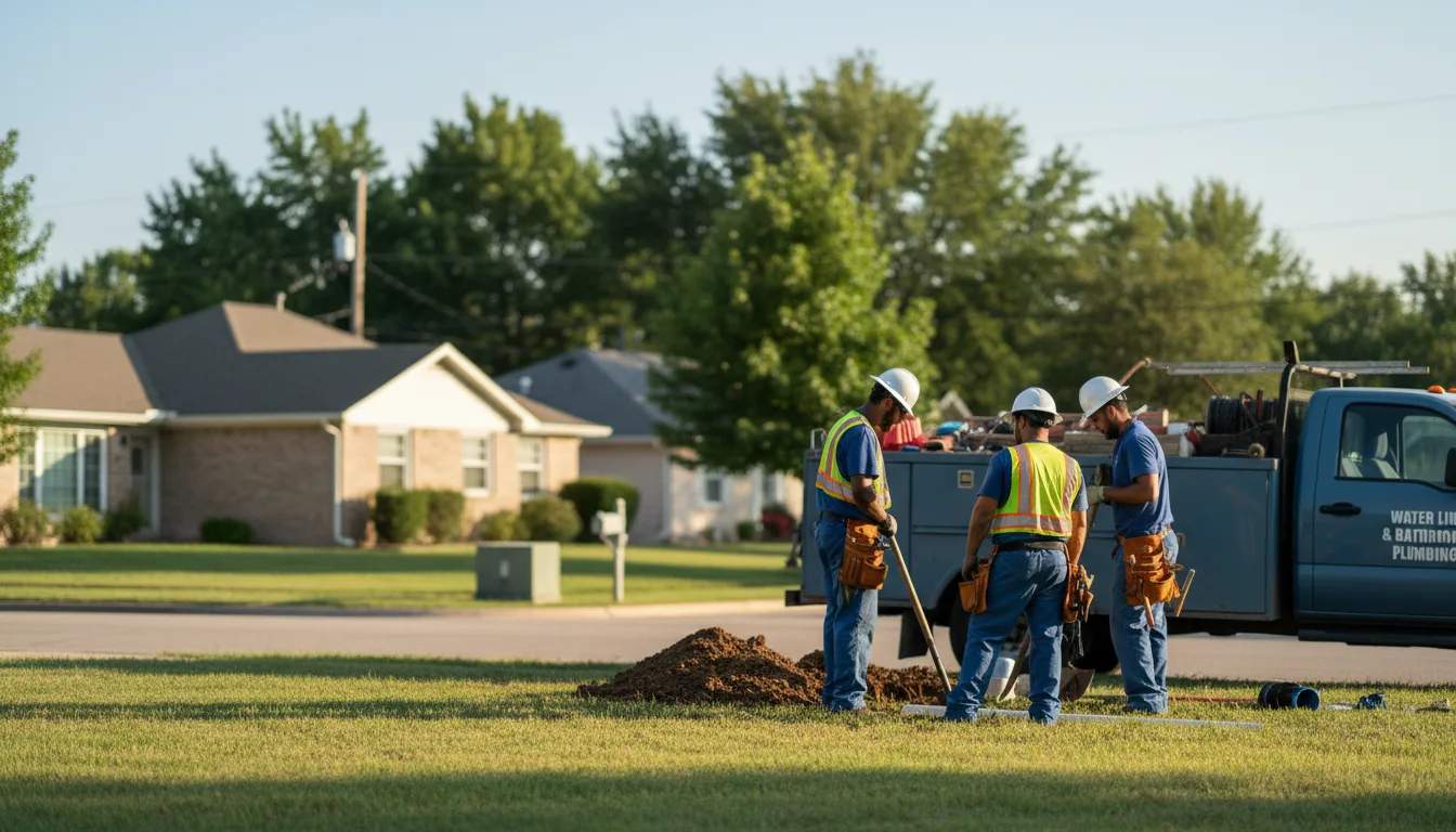 Residential water line and bathroom plumbing service in Strasburg, MO